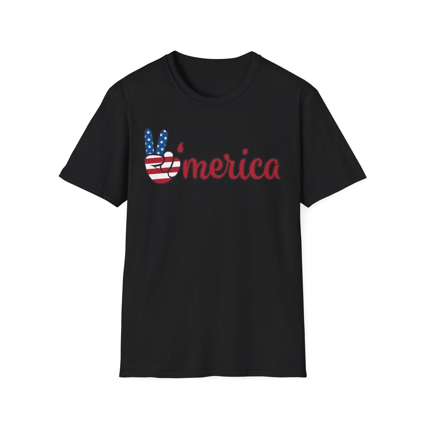 'Merica Peace Sign T-Shirt – Patriotic USA Flag Graphic Tee for 4th of July