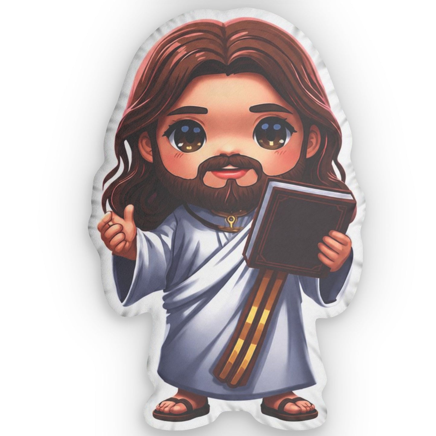 Chibi Jesus Custom Shaped Pillow — Cute Religious Decorative Throw