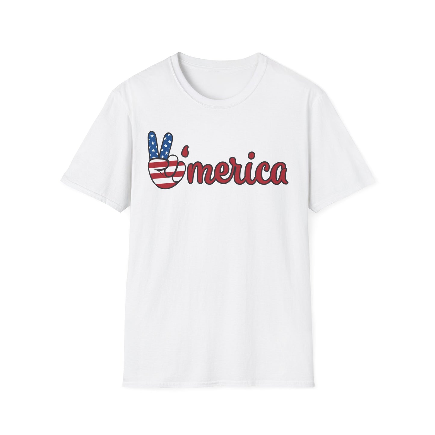 'Merica Peace Sign T-Shirt – Patriotic USA Flag Graphic Tee for 4th of July